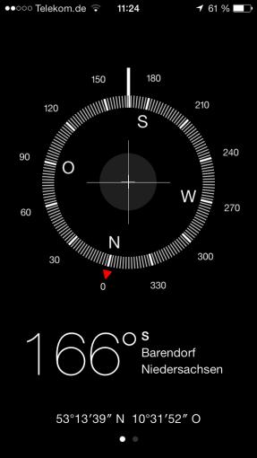 Auch wenn es inhaltlich vielleicht nicht passen mag, der Kompass beinhaltet auch eine Wasserwaage.