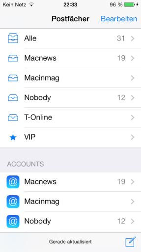 Eure E-Mail-Accounts übernimmt das iPhone aus der iCloud, oder ihr tragt sie in Einstellungen manuell ein.