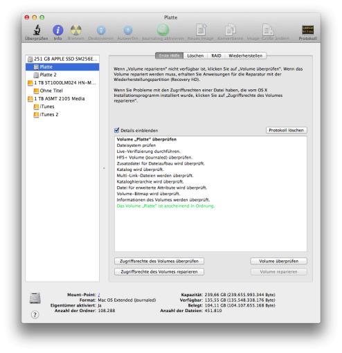 Nach der Reparatur werden keine Fehler bei der Überprüfung der Festplatte mehr gefunden.