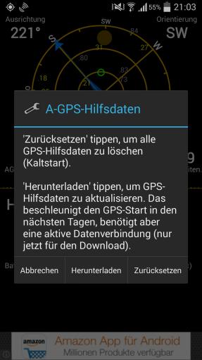 Mit der Testversion der App GPS Status &amp; Toolbox kann man den GPS-Empfang verbessern.