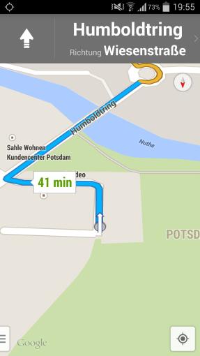 Im Hochformat zeigt Google Maps deutlich mehr von der Strecke...