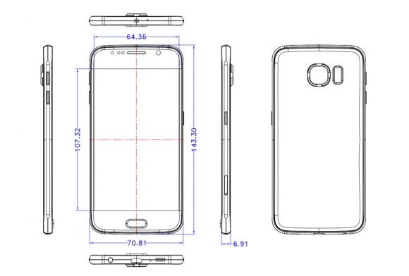 Die Webseite GSMArena hat schematische Zeichnungen des Galaxy S6 in die Hände bekommen