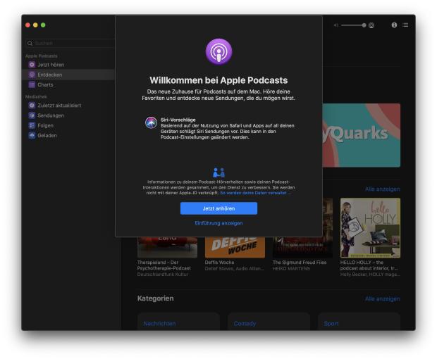 Apples Podcasts-App ist der erfolgreichste Podcatcher auf iPhone und iPad. Nun ist die App auch auf dem Mac zuhause.