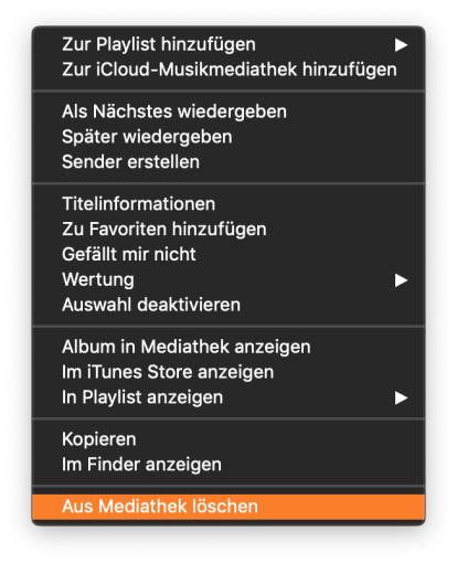 Aus Mediathek löschen