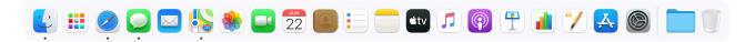 Das Dock wirkt wie eine 1:1-Kopie aus iPadOS – inklusive der Form der App-Icons.