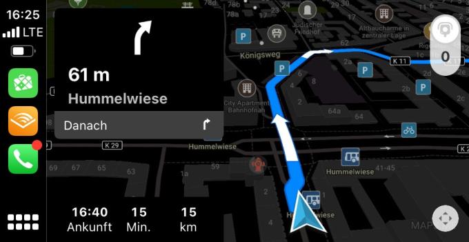 Spätestens, wenn man sich durch unbekanntes Gebiet bewegt, verwirrt Maps.me mit zu vielen Informationen auf der Karte.