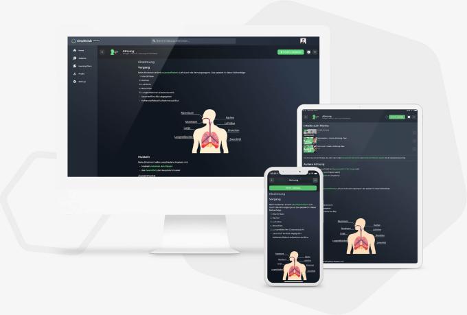 Egal ob PC, Mac, Smartphone oder Tablet - Simpleclub kannst du überall und jederzeit benutzen.