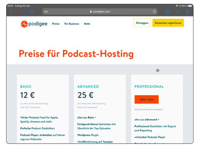 Der Podcasthoster Podigee kümmert sich um die Veröffentlichung deiner Shows.