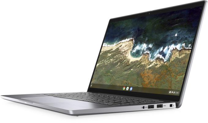 Das Latitude-Chromebook verfügt über eine komplette Schnittstellenauswahl. Zu den USB-C- (beide mit Power-Delivery) und HDMI-Buchsen auf der linken Gehäuseseite kommen zwei klassische USB-A-Buchsen nach 3.2-Spezifikation auf der rechten; eine...