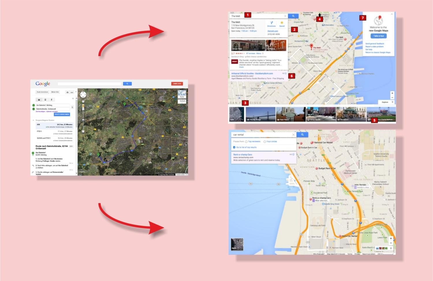 Google Maps bekommt neues Design und Google-Plus-Anbindung. | TECH.DE