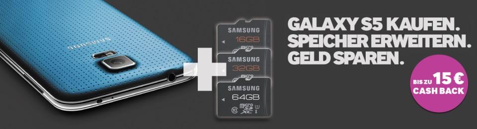 Samsung Galaxy S5: Smartphone samt micro-SD-Karte kaufen und bis zu 15