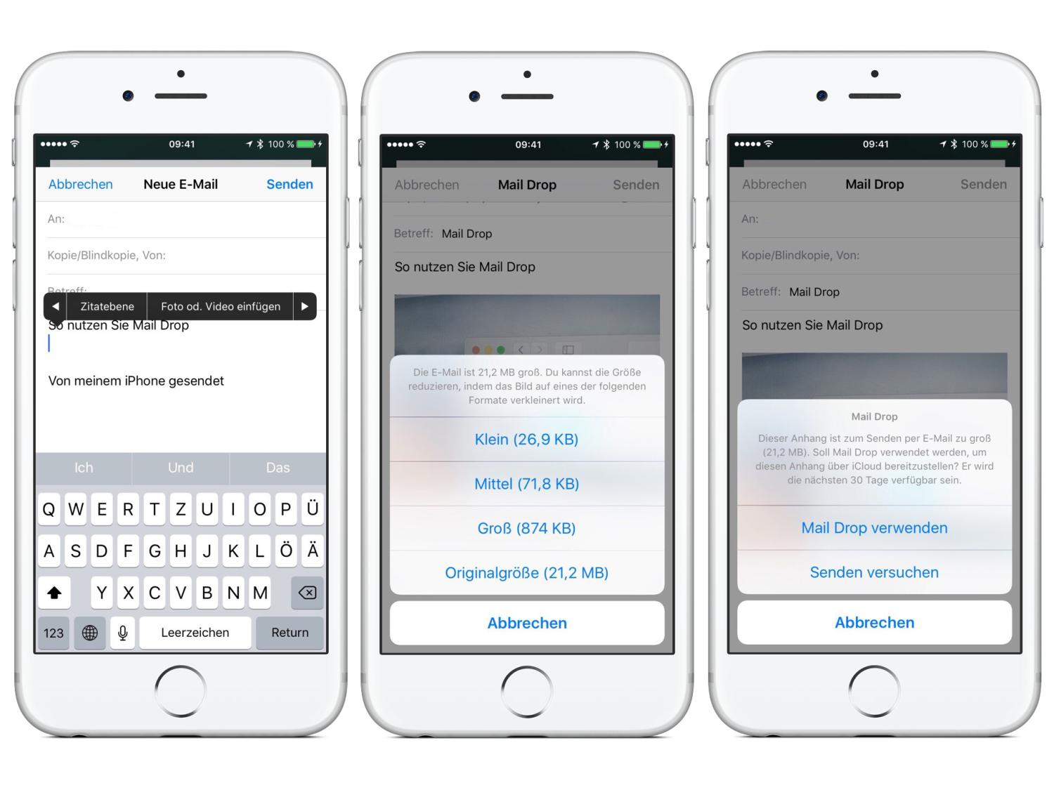 Iphone Bilder Als Anhang Senden Nicht Eingebettet Große Anhänge am iPhone verschicken mit Mail Drop - So geht's