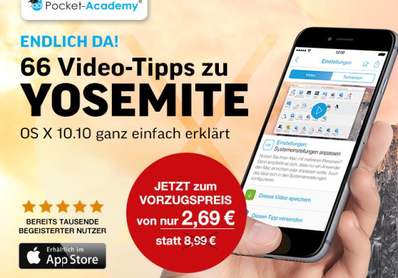 66 Video-Tipps zu Yosemite zum Einführungspreis von 2,69 Euro statt 8,99 Euro 0