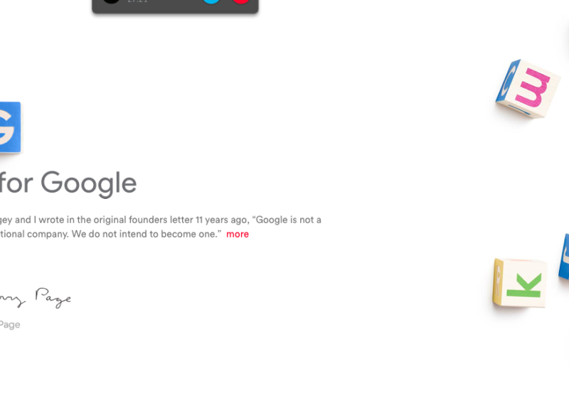 Die Webseite von Alphabet ist schon online - zu sehen ist noch nicht viel, aber die Domäne abc.xyz trifft es auf den Punkt Alphabet / Google