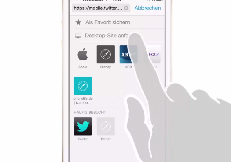 Die iOS-Version von Safari kann auch die Desktop-Version einer Webseite aufrufen 0