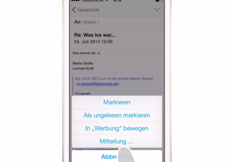iOS 8 kann Ihnen beim Eingang einer wichtigen E-Mail eine besondere Benachrichtigung senden 0
