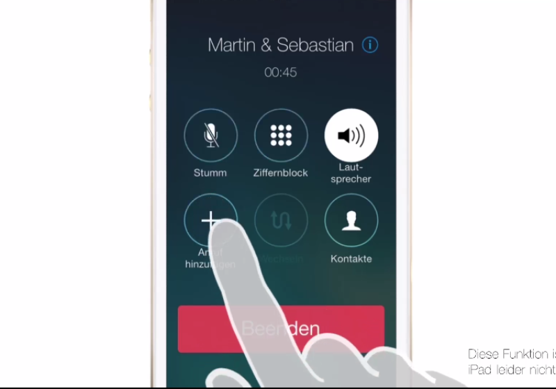 Sie können mit dem iPhone mit mehreren Personen gleichzeitig telefonieren 0