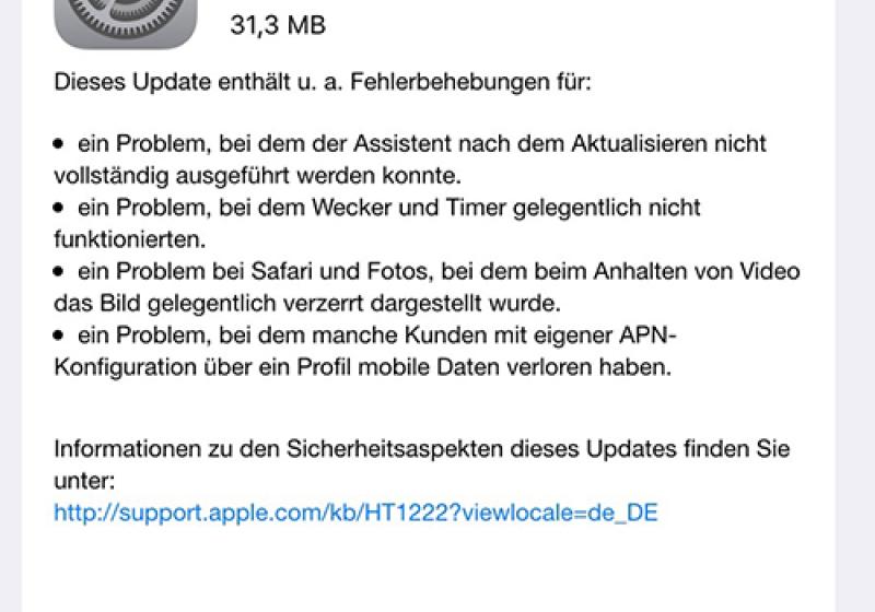 Ein neues Update steht zum Download bereit und behebt zahlreiche Fehler 0
