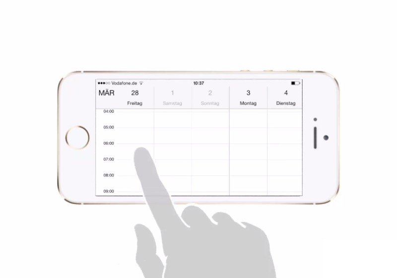 Apples Kalendar-App für iOS 8 bietet auch eine Wochenansicht 0