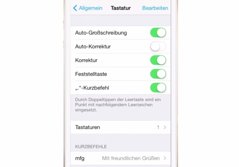 Die Autokorrektur lässt sich abschalten 0