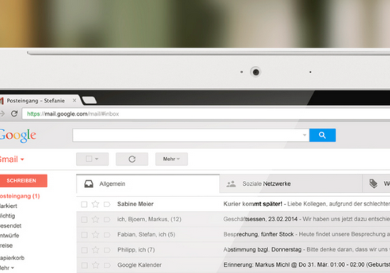 Screenshot Gmail, Google