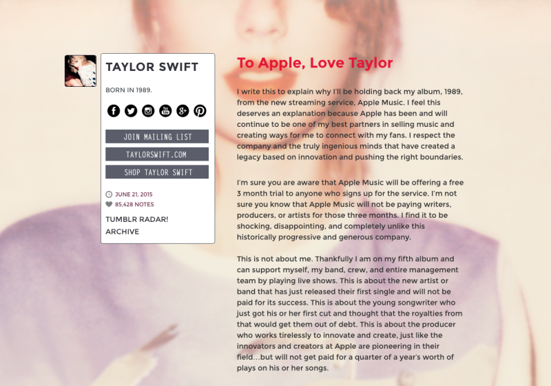 Bildschirmfoto, taylorswift.tumblr.com
