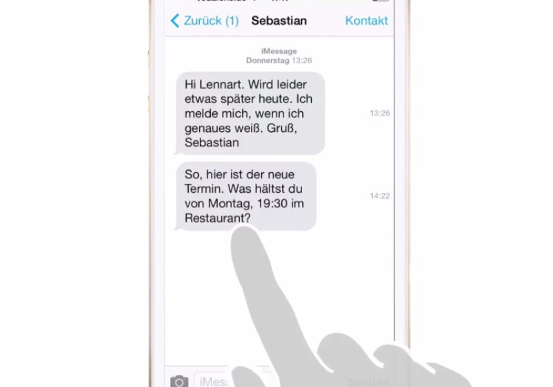 Die Nachrichten-App zeigt ihnen den Zeitstempel einer Nachricht an 0