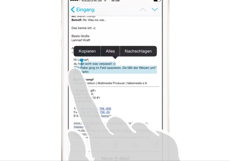 Texte aus älteren E-Mails bequemer in eine neue Nachricht kopieren 0