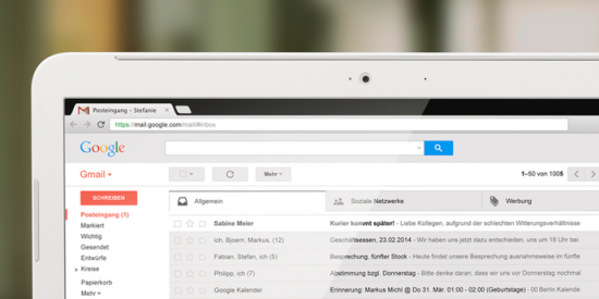 Screenshot Gmail, Google